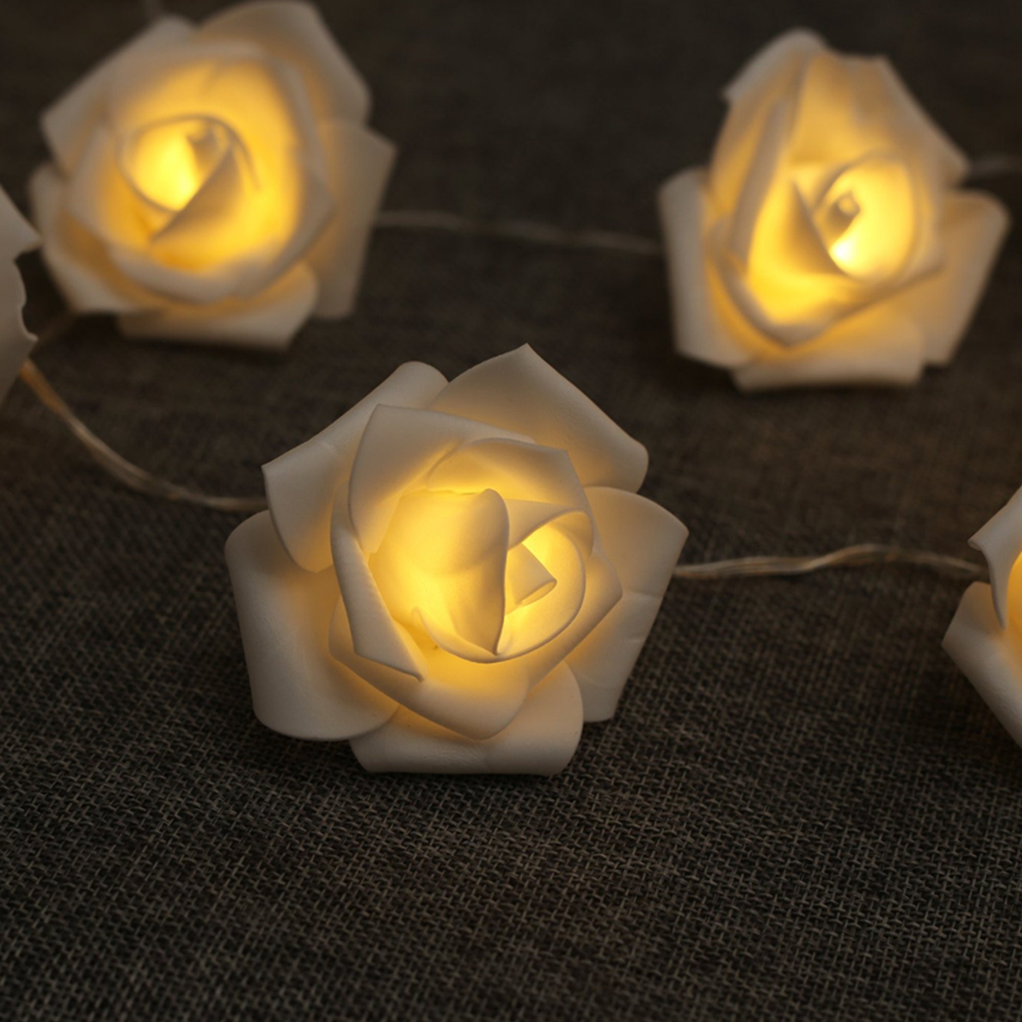 LED Rose Lights Rose Light Stringwarm White Yellow Pink Etsy UK