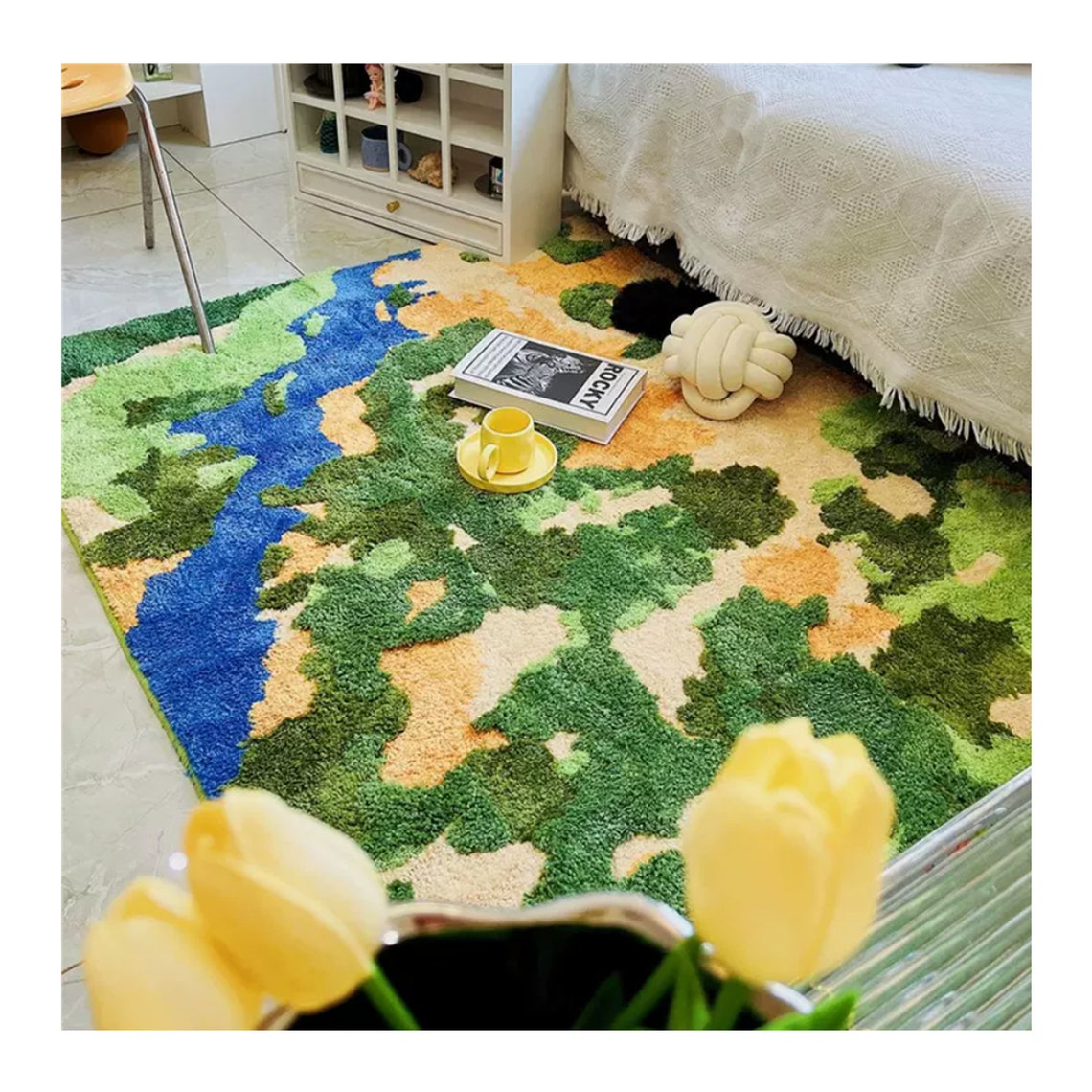 Landscape Rug/moss Rug/tufted Rug/kids Rug/play Rug/vegetal Etsy