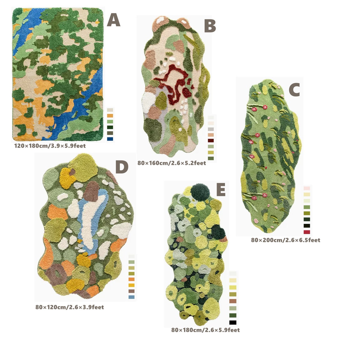 Landscape Rug/moss Rug/tufted Rug/kids Rug/play Rug/vegetal Etsy