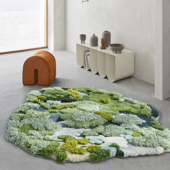 3d Tufted Area Rugs Carpettundraforestmoss Rugartkids Etsy Australia