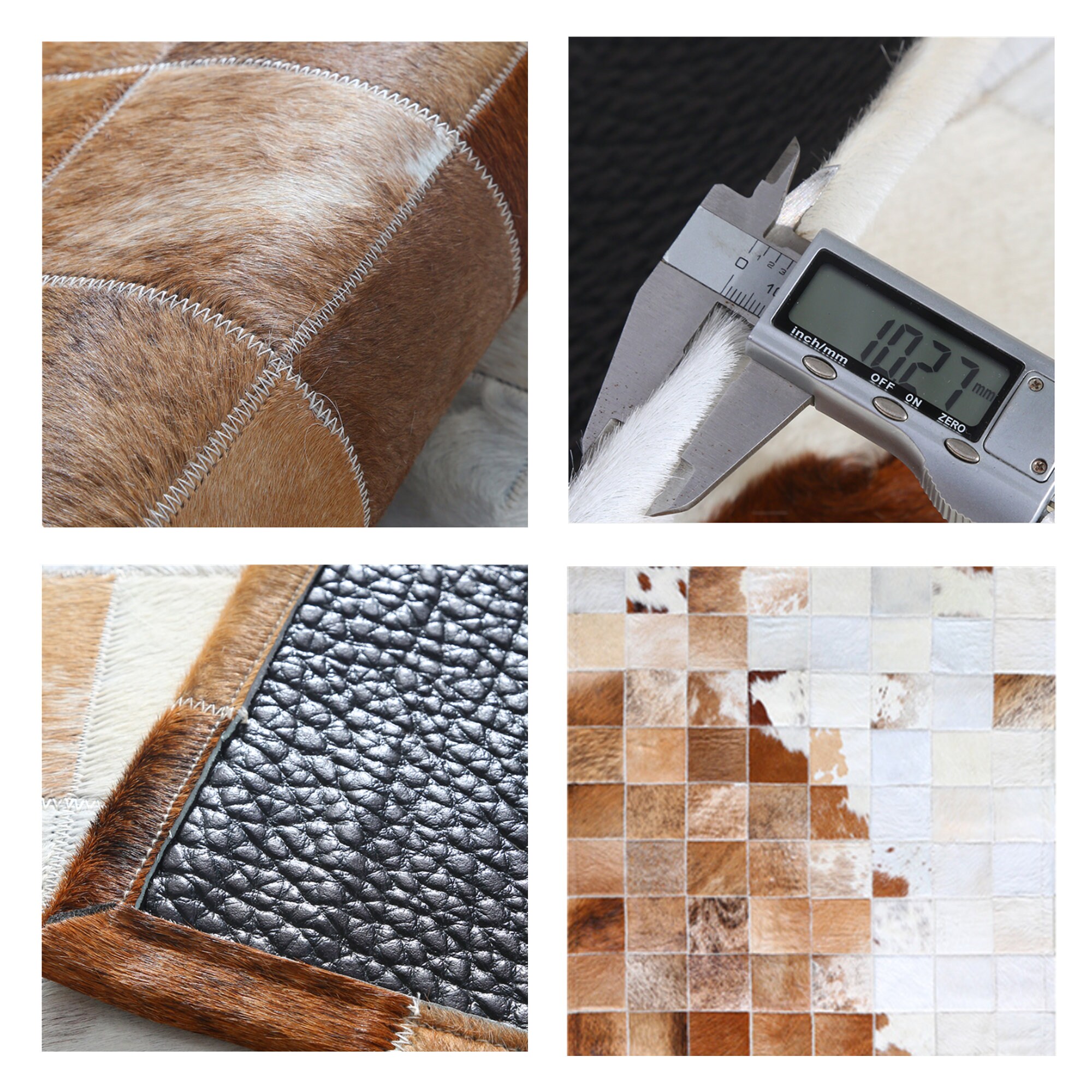 Genuine Brazil Cowhide Seamed Rug/Cowhide Rectangle Patchwork Etsy