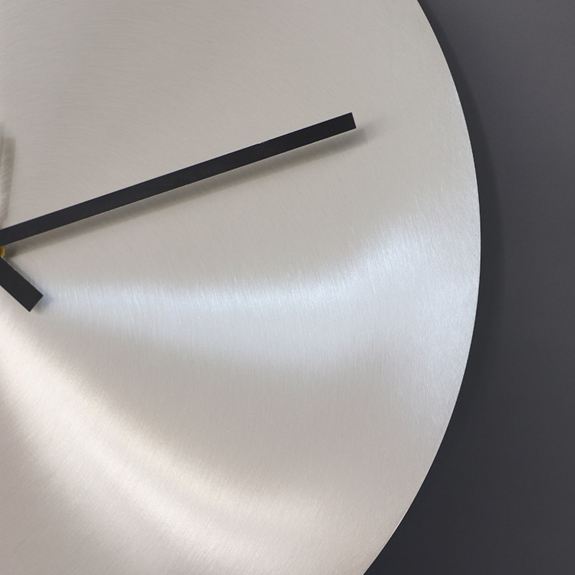 Minimalist Stainless Steel Wall Clock/large Wall Clock/silver Etsy