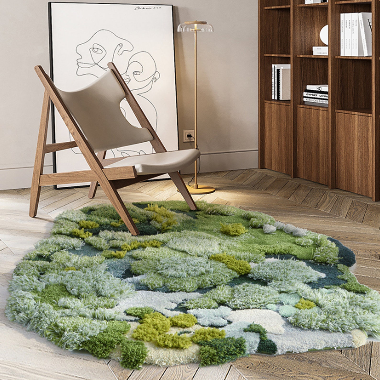 3D Tufted Area Rugs Carpet/tundra/forest/moss Rug/art/kids Etsy