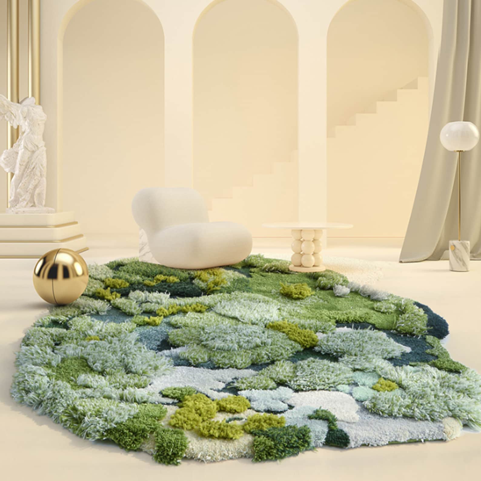 3D Tufted Area Rugs Carpet/tundra/forest/moss Rug/art/kids Etsy