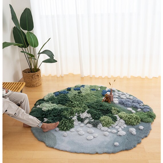 3D Tufted Area Rugs Carpet/tundra/forest/moss Rug/art/kids Play