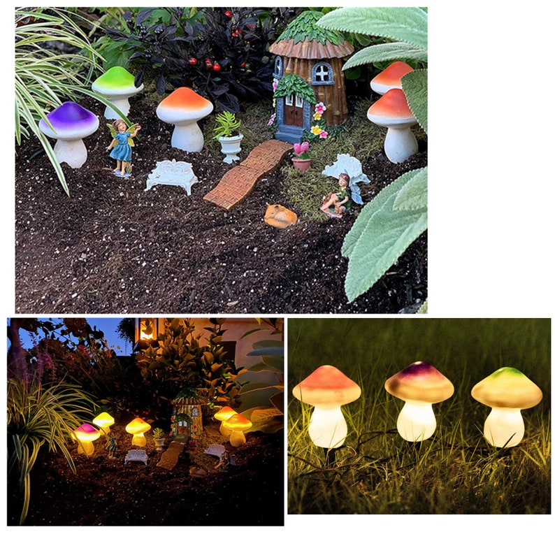 Solar LED Mushroom light/LED Garden light/Solar LED lawn light Etsy