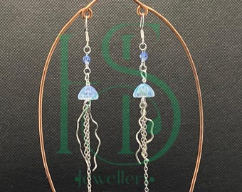 Handcrafted Jellyfish Earrings, Sea Creatures, Summer, Tentacles, Jellies, Marine Inspired, Geeky Ocean Jewelry, Beachy Vibes, Gift Idea