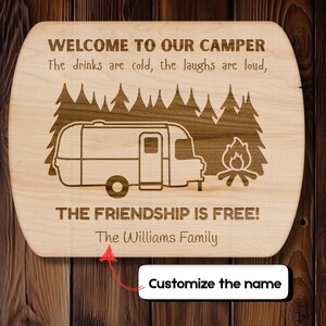 Cutting board Family Trip Cutting Board, Outdoor Meal Prep Board cutting board Camping gifts hostess gift cabin decor camping charcuterie
