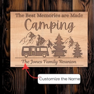 Maple cutting board camping gift camping party family camping personalized gift personalized cabin decor one happy camper hostess gift