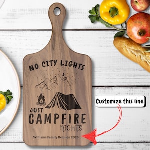 Cutting board camping gift camping party family camping personalized gift personalized cabin decor camping gear custom board kitchen gift