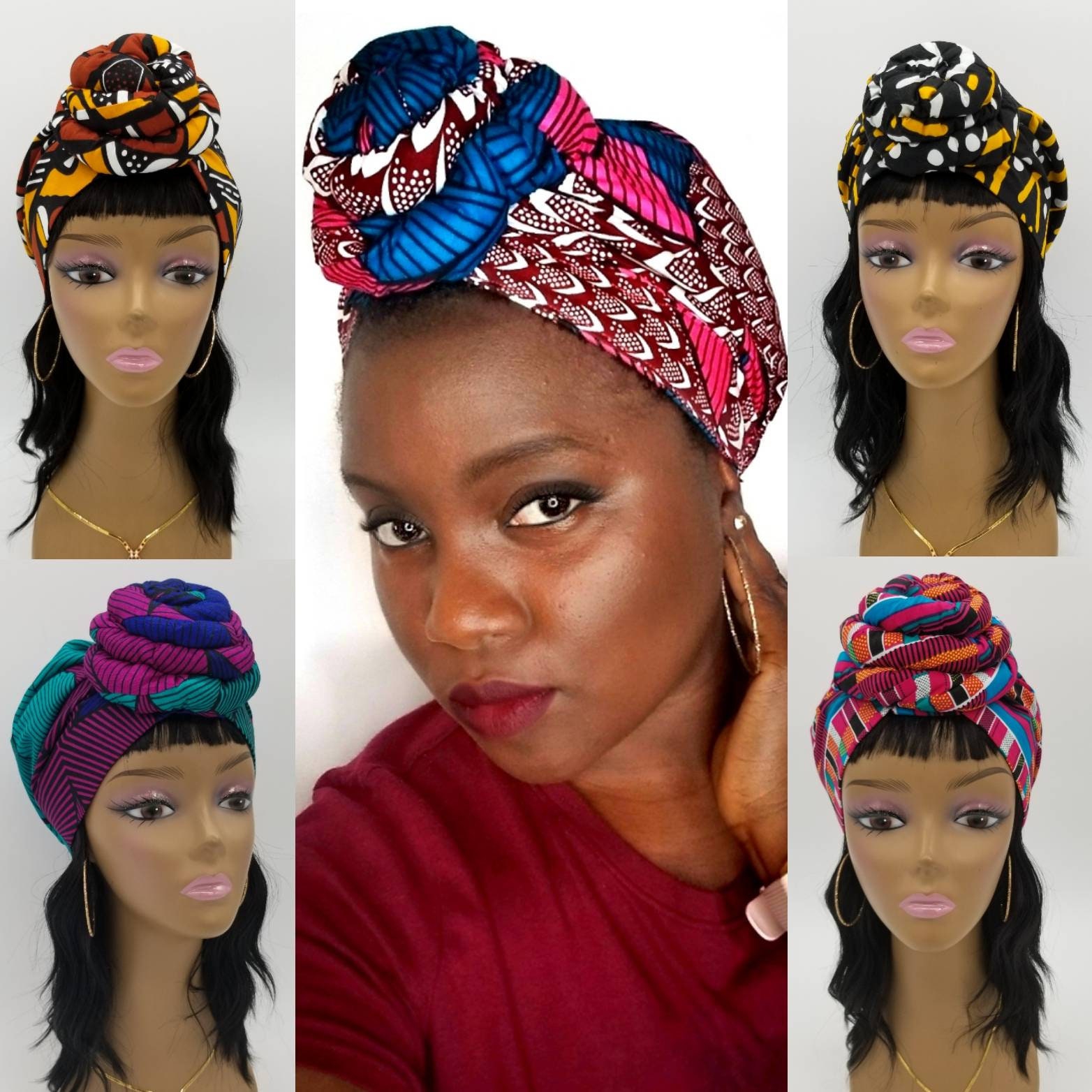 African Print Turban 