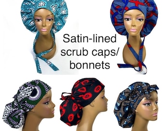 Satin-lined scrub cap/Bonnets