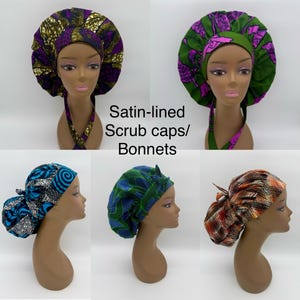 Satin-lined Scrub Cap/Bonnets