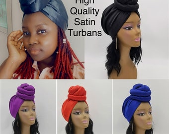 Satin pretied turbans