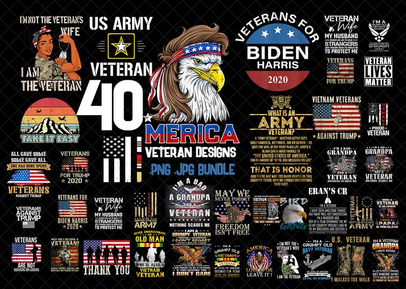 Download Bundle 40 Veteran PNG Military sublimation designs ...