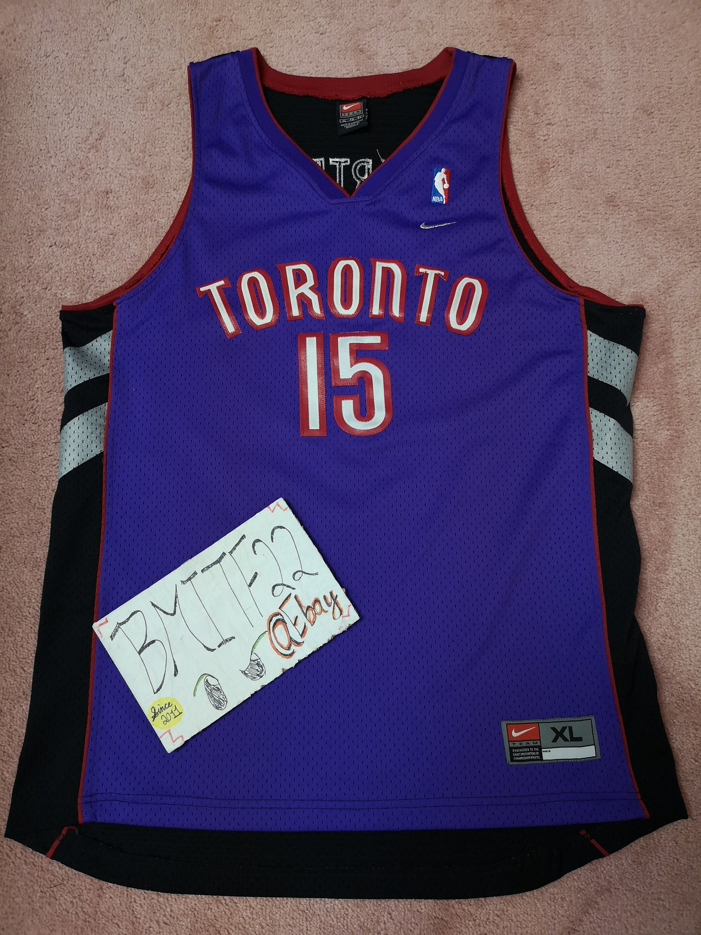 Men 15 Vince Carter Jersey Purple Toronto Raptors Throwback Swingman