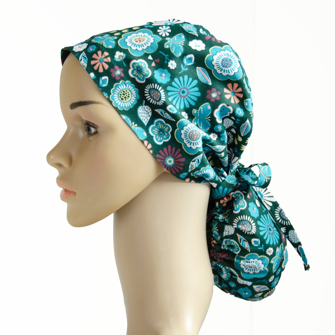 Scrub cap for women with long hair ponytail scrub cap. With Etsy