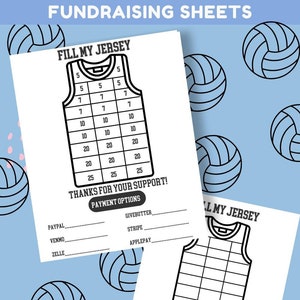 Volleyball Team Fundraising Form Fill My Jersey Volleyball Team Sports Funds Printable Digital Download School Fundraiser Flyer Sport Mom