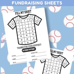 Baseball Team Fundraising Form: Fill My Jersey Printable (Digital Download)