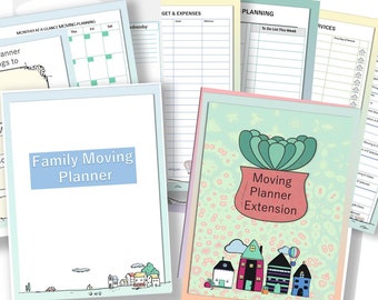 Ultimate Moving Planner Bundle | Family Relocation Organizer Kit PDF | Checklists  (Digital Download)