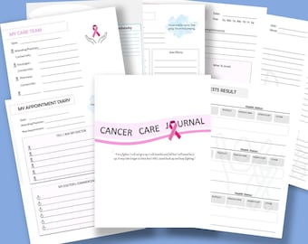 Cancer Support Journal | Cancer Journey Journal | Treatment & Appointment Tracker | Printable Care Plan | Plan of Care Journal
