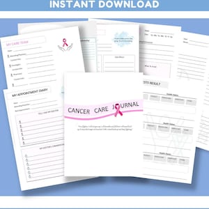 Cancer Journal | Cancer Care Journal | Treatment Tracker | Printable Planner Care Plan | Plan of Care Journal