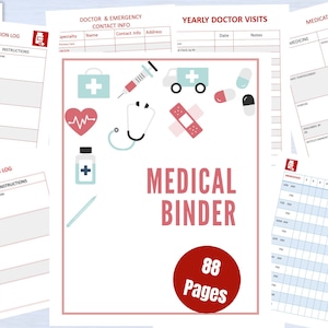 Medical Planner Printable Wellness Tracker Log Medical Binder Medically Complex Printable Medical Planner Medical Organizer Gift ideas for