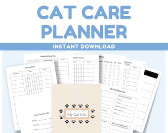 Printable Cat Planner | Cat Care Planner | Cat Vaccination Records | Cat Medical Records