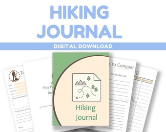 Hiking Journal Printable | Nature Journal | Hiking Log Book | Outdoor Lover Gift