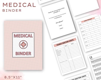 Medical Binder Organizer | Medical Tracker | Healthcare Planner | Healthcare Printables | Health Tracker Printable