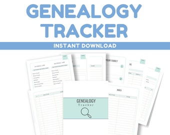 Genealogy Research Organizer: Printable Family History Tracker (Digital Download)