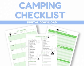 Camping Checklist Printable Family Camping Printable RV Packing List Gift Idea for Outdoor Lovers Vacation Ttavel Planner Printable