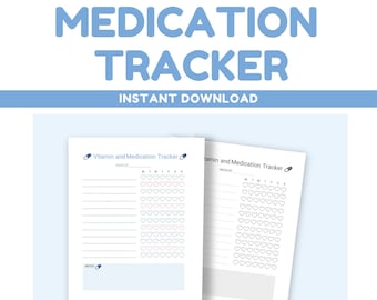 Medication Tracker Printable | Medicine Tracker | Pill Tracker | Vitamin Tracker