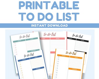 Printable To Do List Minimal  To Do List Download | Instant Download