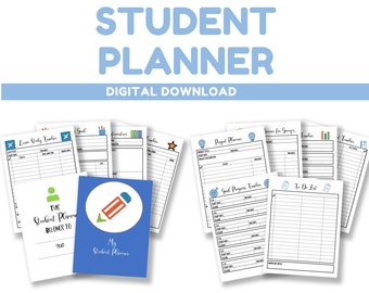 School Student Planner Printable: Assignment & Exam Tracker (Digital Download)