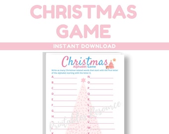 Christmas Printable Game A-Z | Christmas Party Games Printable | Holiday Alphabet Games