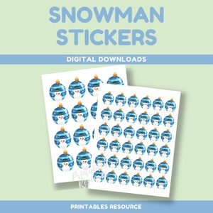 Printable Snowman Stickers | Printable Stickers - Etsy
