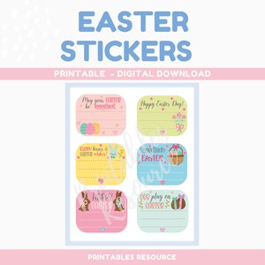 Niedliche Pastell Oster Aufkleber Bunte Etiketten DIY Tags druckbare Frühling Aufkleber druckbare Frohe Ostern Aufkleber