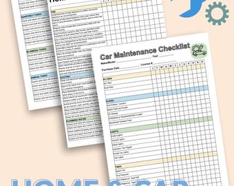 Printable Home Maintenance Binder and Safety Checklist and Car Maintenance Bundle Mom Home Organizer To Do List Management Tracker