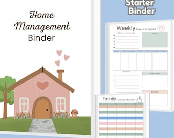 Home Management Binder Starter: Pastel Household Planner (Digital Download)