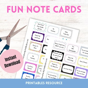 Lustige Grußkarten | Mini Blankokarten Polka Dot | Positive Botschaften Lunch Box Notizen für Kinder von PrintablesRessource