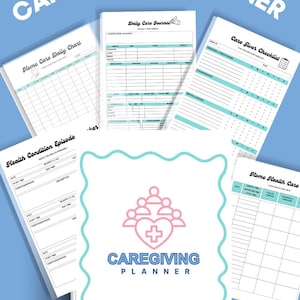 Caregiver Log Printable Binder Senior Caregiver Care Planner for Elderly Healthcare Organizer Health Journal Tracker Home Health Gift Idea