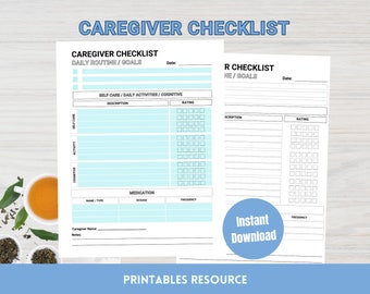 Caregiver Checklist for Senior Care | Caregiving Checklist | Elderly Assist Tracker