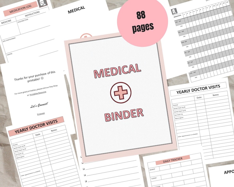 Medical Binder Organizer | Medical Tracker | Healthcare Planner ...