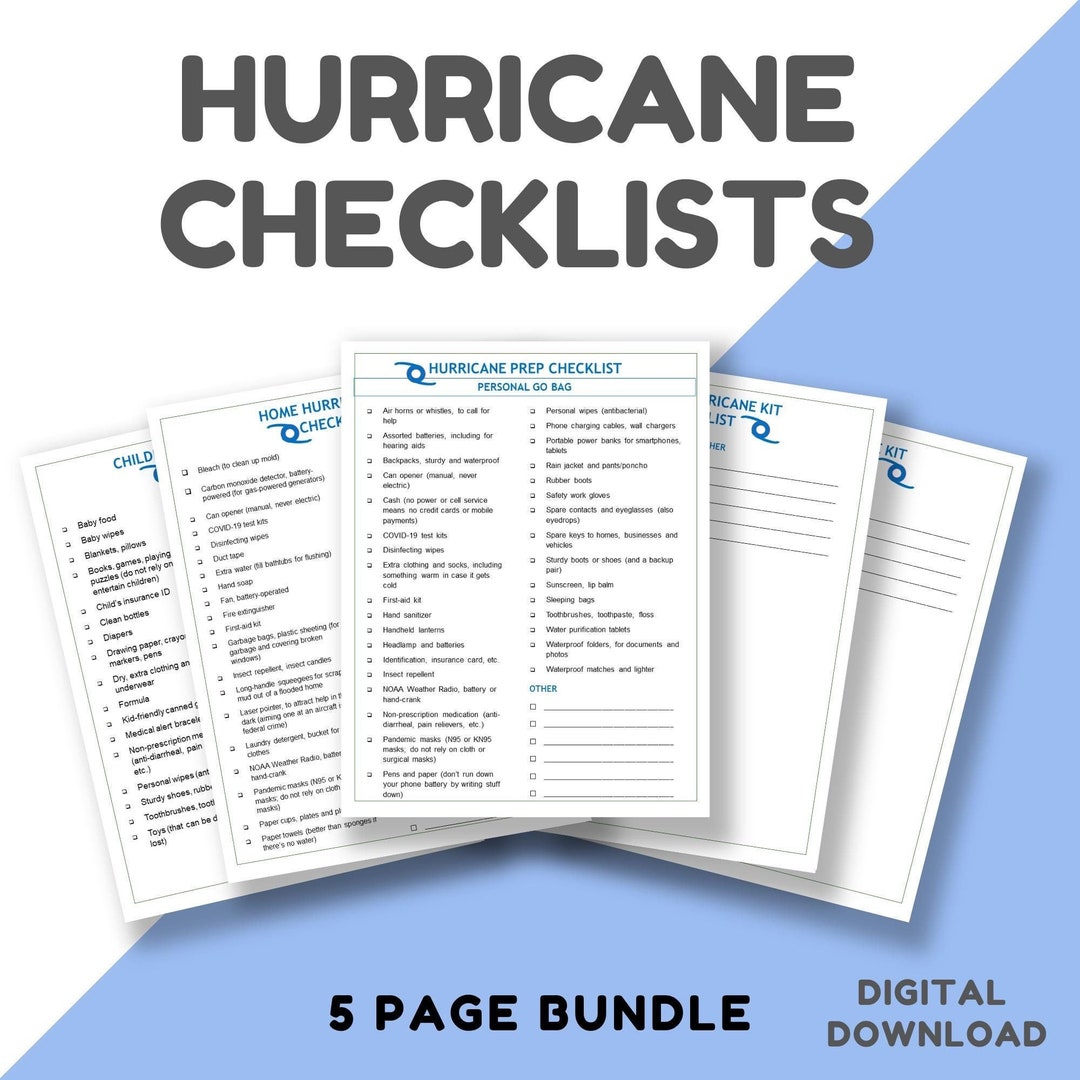 Hurricane Prep Checklist | Hurricane Checklist | Hurricane Preparedness ...