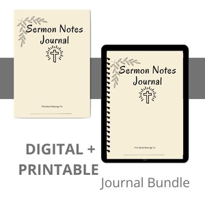 Sermon Notes Journal Bundle: Digital Church Journal (Printable)