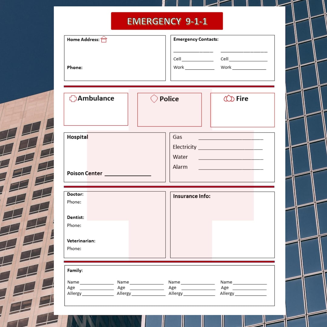 notfall-informationsblatt | notfallkontaktliste fรผr kinder | kontaktnummern l kindergartenplaner l fรผr den notfall l babysitter info - etsy.de