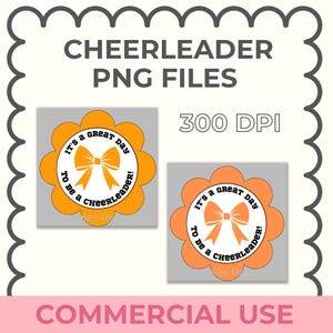 Cheerleading Bow PNG: Orange School Spirit Graphic (Digital Download)