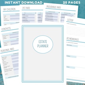 Estate Planning Binder Printable: Last Wishes Organizer (Digital Download)