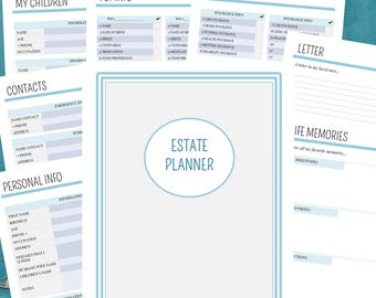 Estate Planning Binder Printable: Last Wishes Organizer (Digital Download)